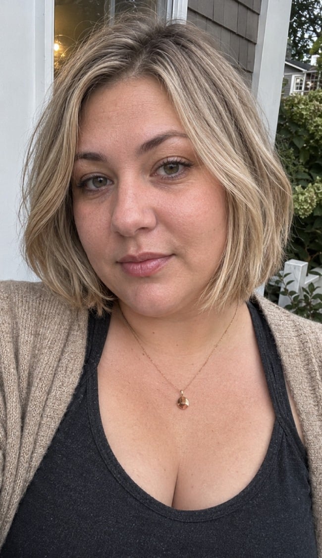 Chin Length Bob With Lived-In Blonde Shadow Roots Chin Length Bob With Lived-In Blonde Shadow Roots — Lived In Blonde