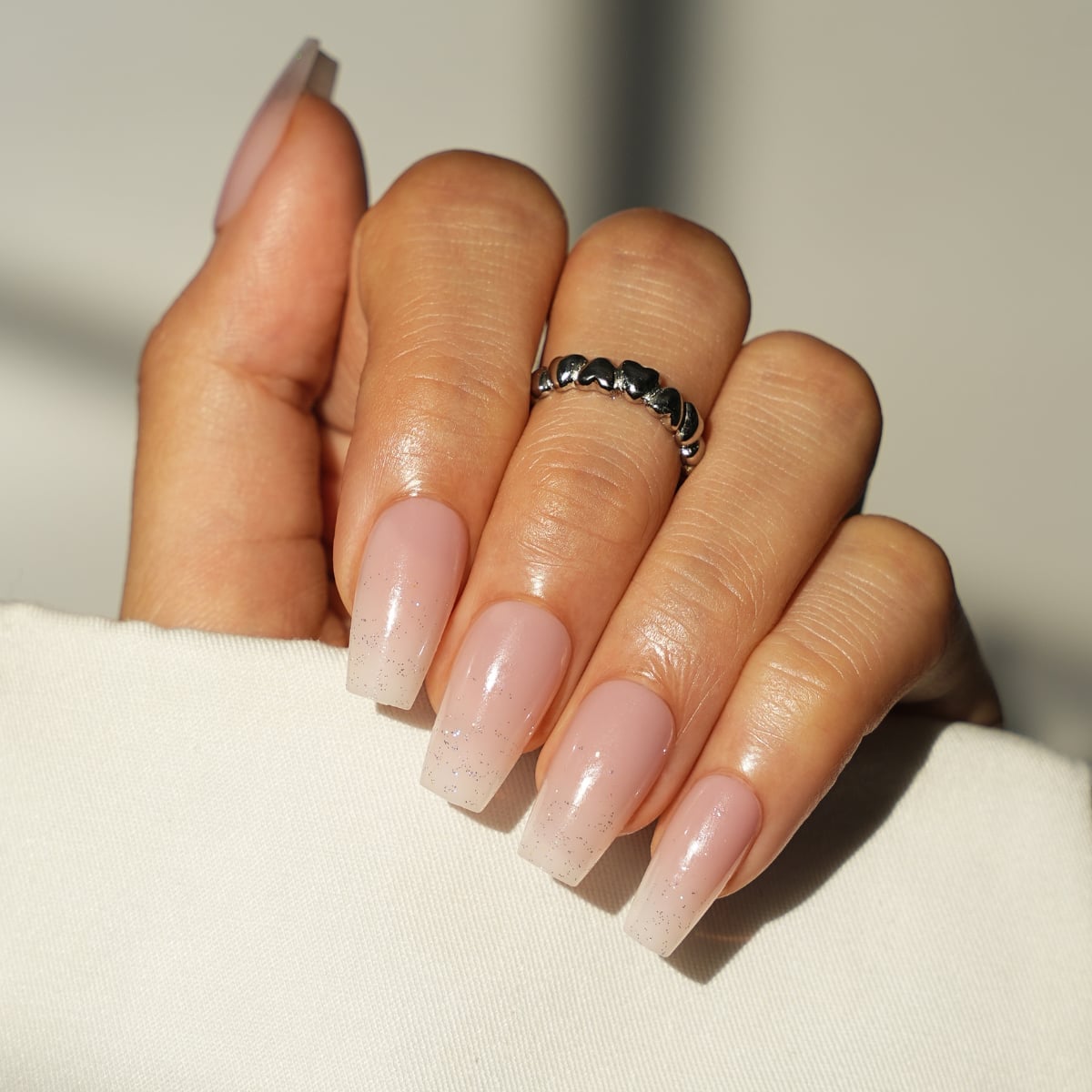 Long Square Nails With Subtle Glitter Ombre Long Square Nails With Subtle Glitter Ombre — Long Acrylic Nails