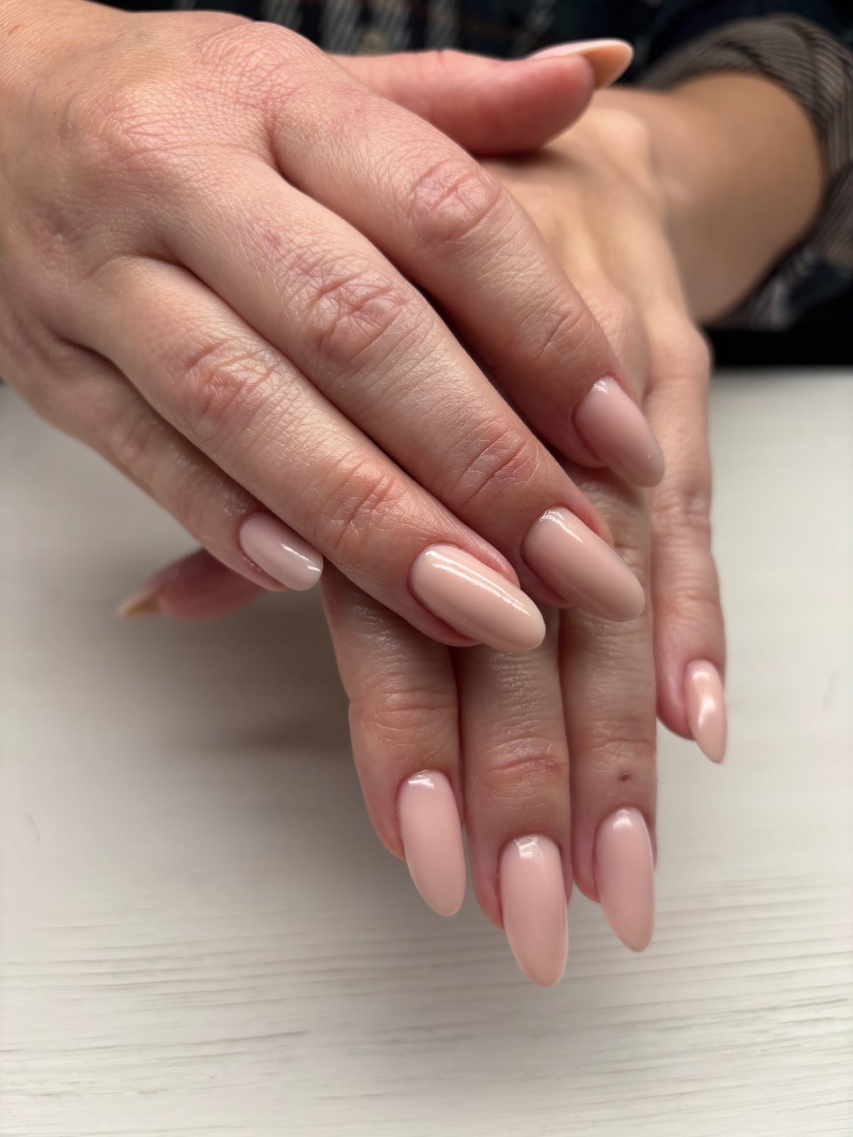 Classic Nude Glossy Long Almond Nails Classic Nude Glossy Long Almond Nails