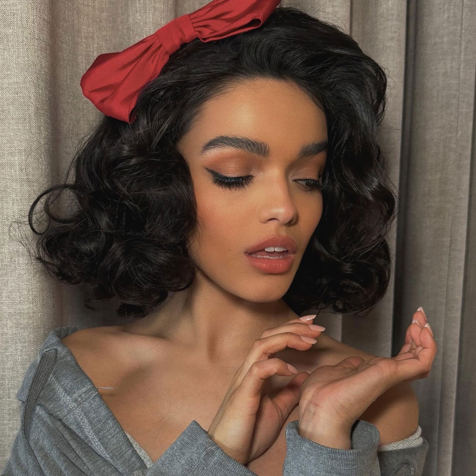 Chin Length Bob With Scrunched Curls — Long Bob