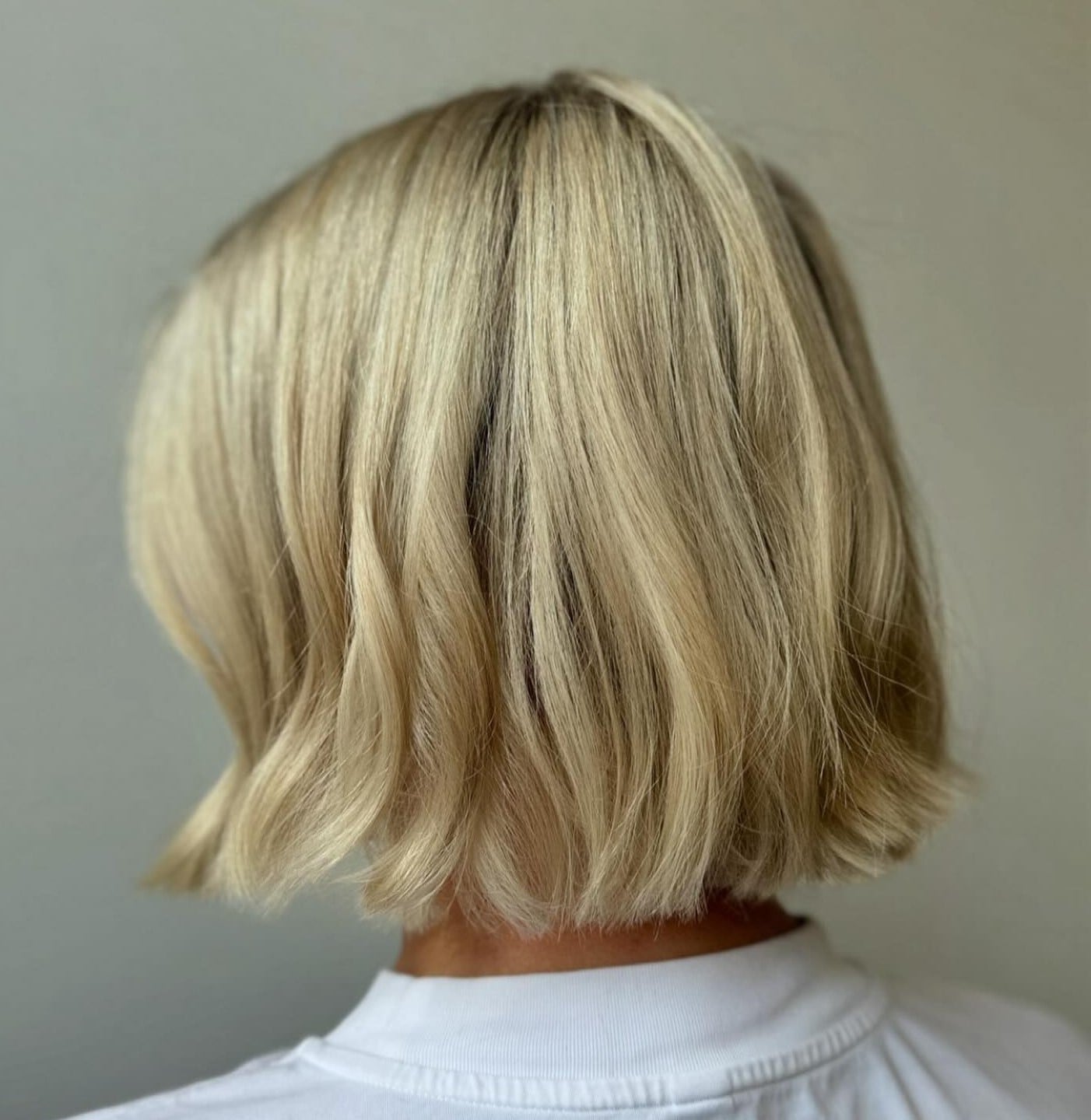Chin Length Blunt Bob In Ash Blonde — Long Bob