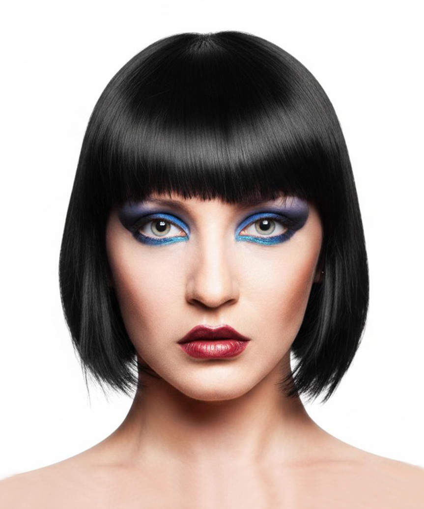 Chin Length Bob With Blunt Bangs — Long Bob