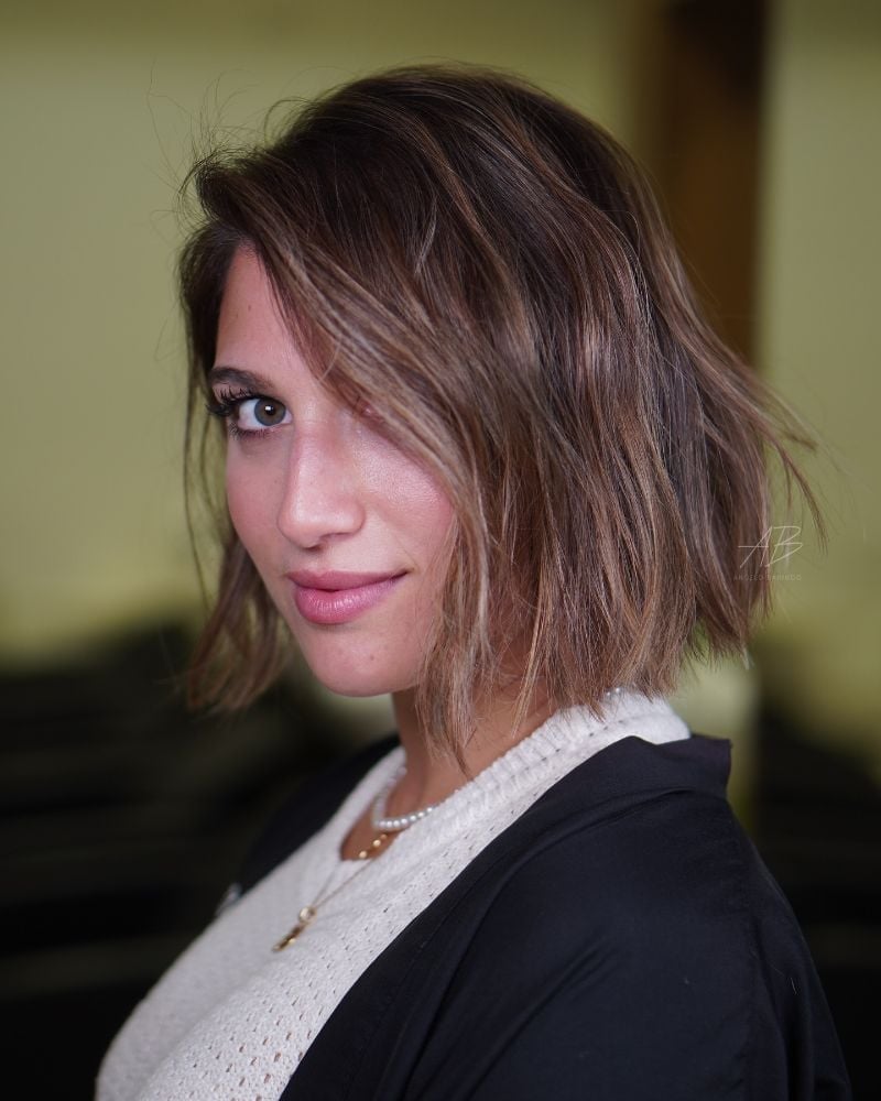 Chin Length Bob With Textured Ends — Long Bob