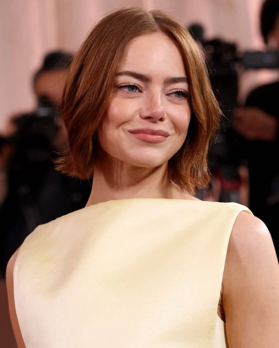 Chin Length Bob With Reddish Brown Color — Long Bob