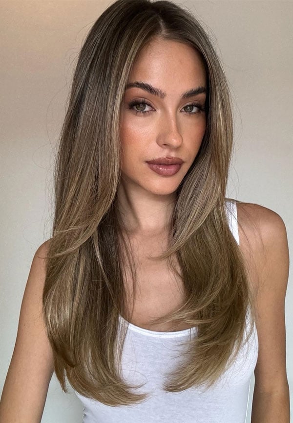 Collarbone Ash Blonde Balayage With Face-Framing Bangs, Straight Collarbone Ash Blonde Balayage With Face-Framing Bangs, Straight — Long Haircuts