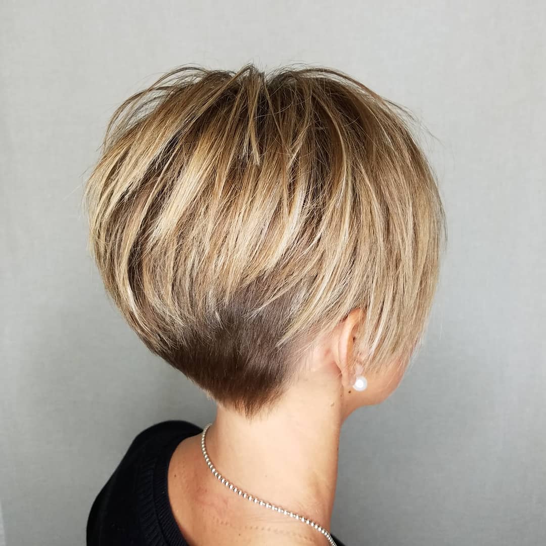 Ash Blonde Pixie Bob With Undercut Nape Ash Blonde Pixie Bob With Undercut Nape — Long Pixie