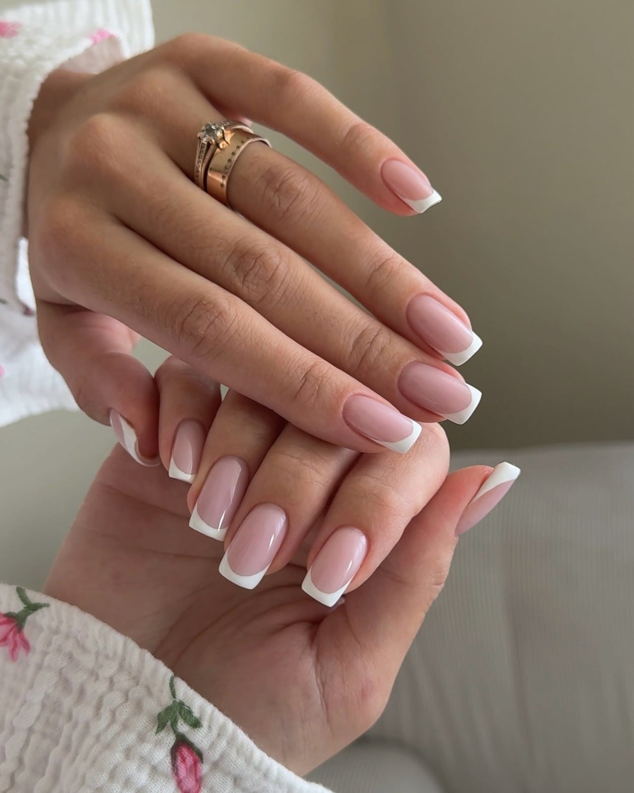 Timeless Nude White French Long Square Timeless Nude White French Long Square — Long Square Nails