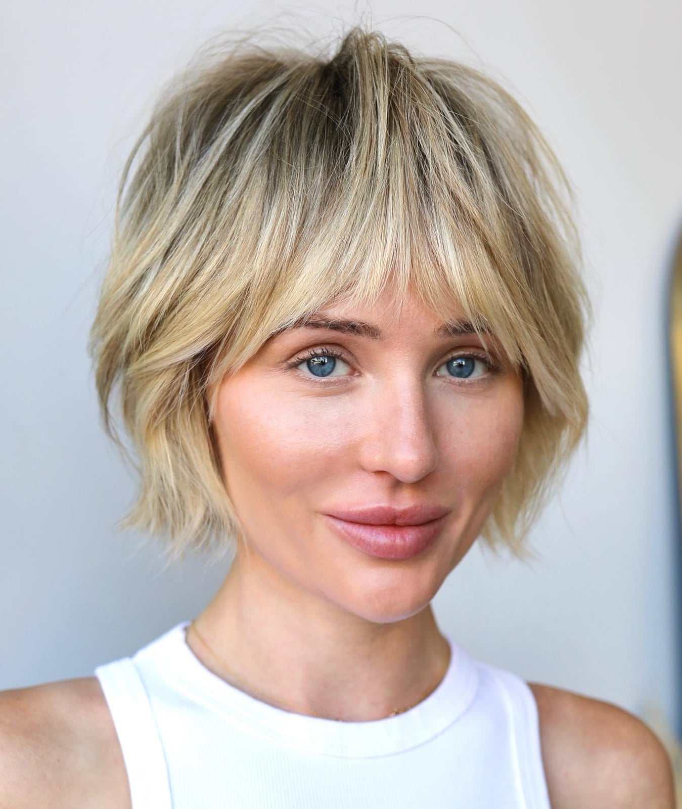 Ash Blonde Lob With Soft Face-Framing Layers, Collarbone Ash Blonde Lob With Soft Face-Framing Layers, Collarbone — Low Maintenance Haircuts