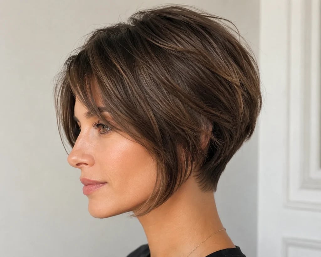 Textured Dark Brown Pixie Bob Textured Dark Brown Pixie Bob — Low Maintenance Haircuts