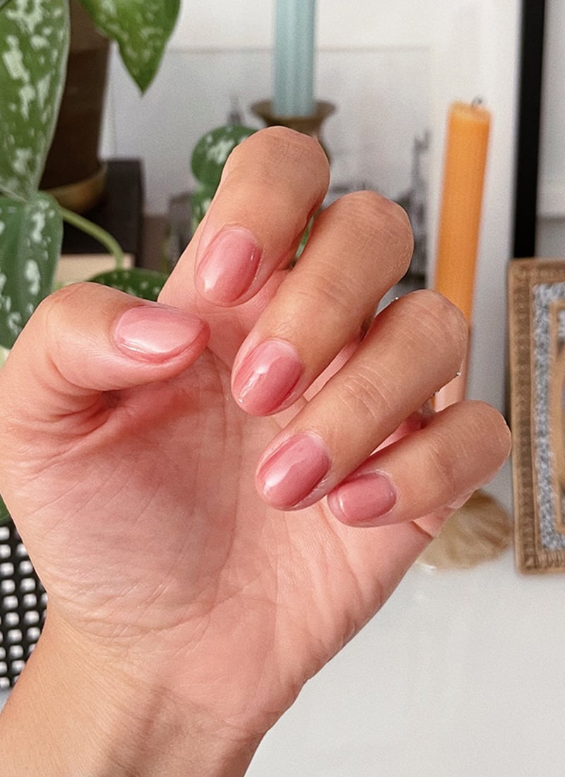 Natural Sheer Rosy Pink Glossy Short Oval Nails Natural Sheer Rosy Pink Glossy Short Oval Nails — Low Maintenance Nails