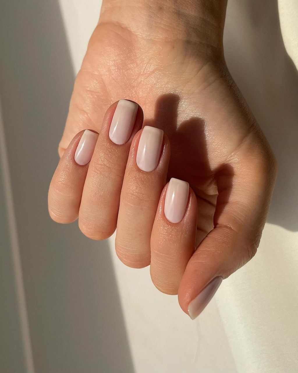 Natural Milky Pink Glossy Short Square Nails Natural Milky Pink Glossy Short Square Nails — Low Maintenance Nails