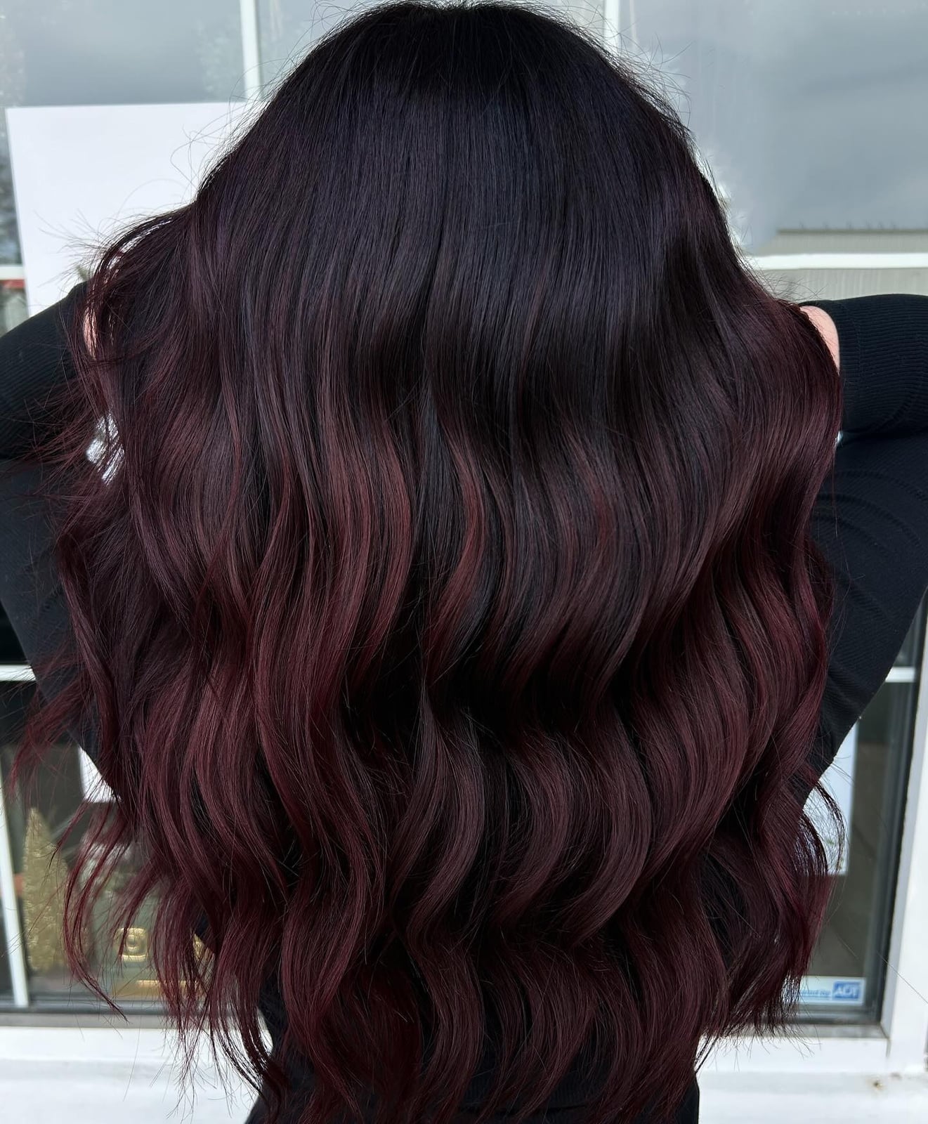 Below Shoulders Dark Burgundy Mahogany — Mahogany Hair