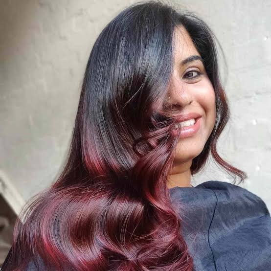 Mid-Back Layers With Mahogany Ombre — Mahogany Hair