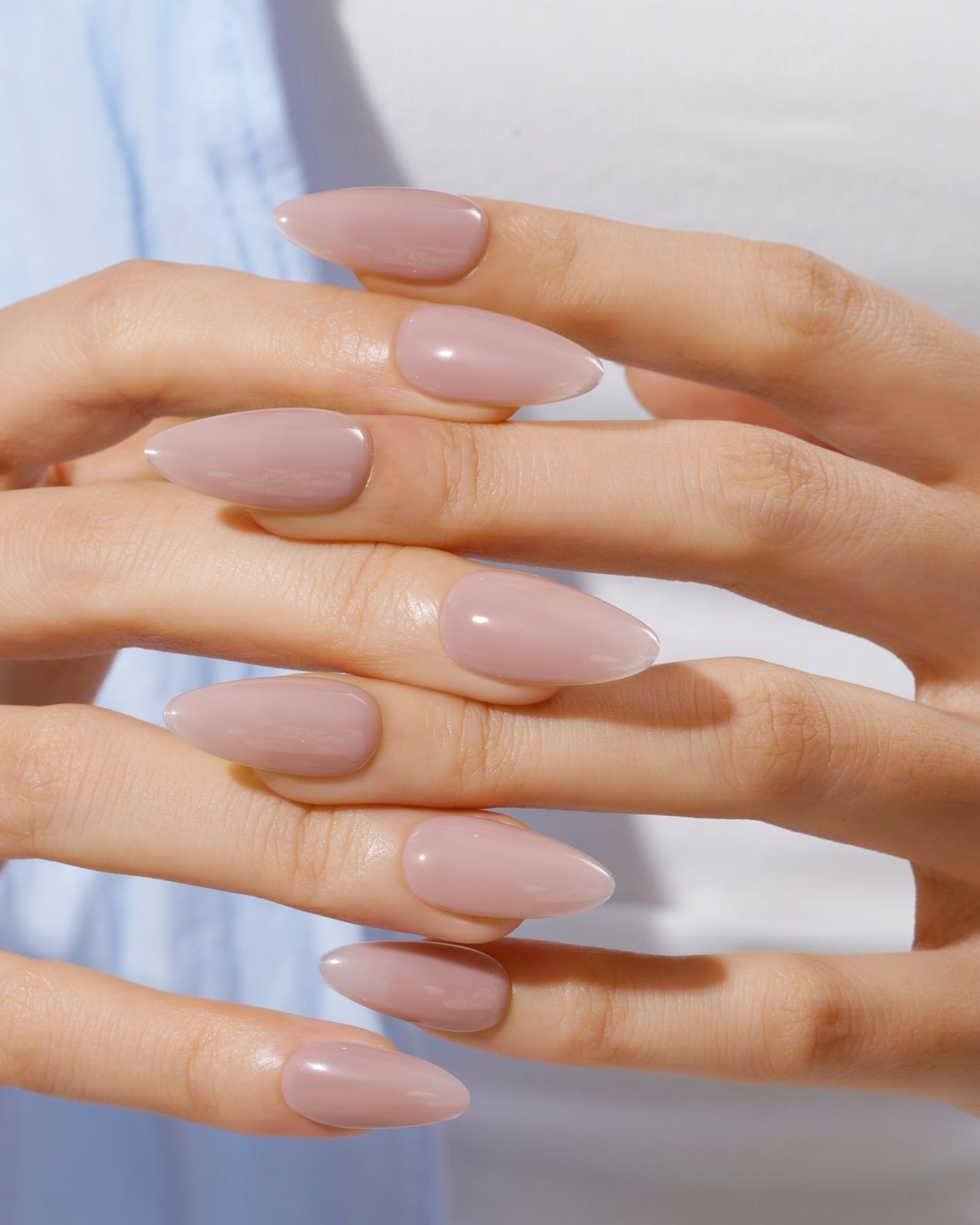 Dusty Rose Beige High Gloss Medium Almond Nails Dusty Rose Beige High Gloss Medium Almond Nails