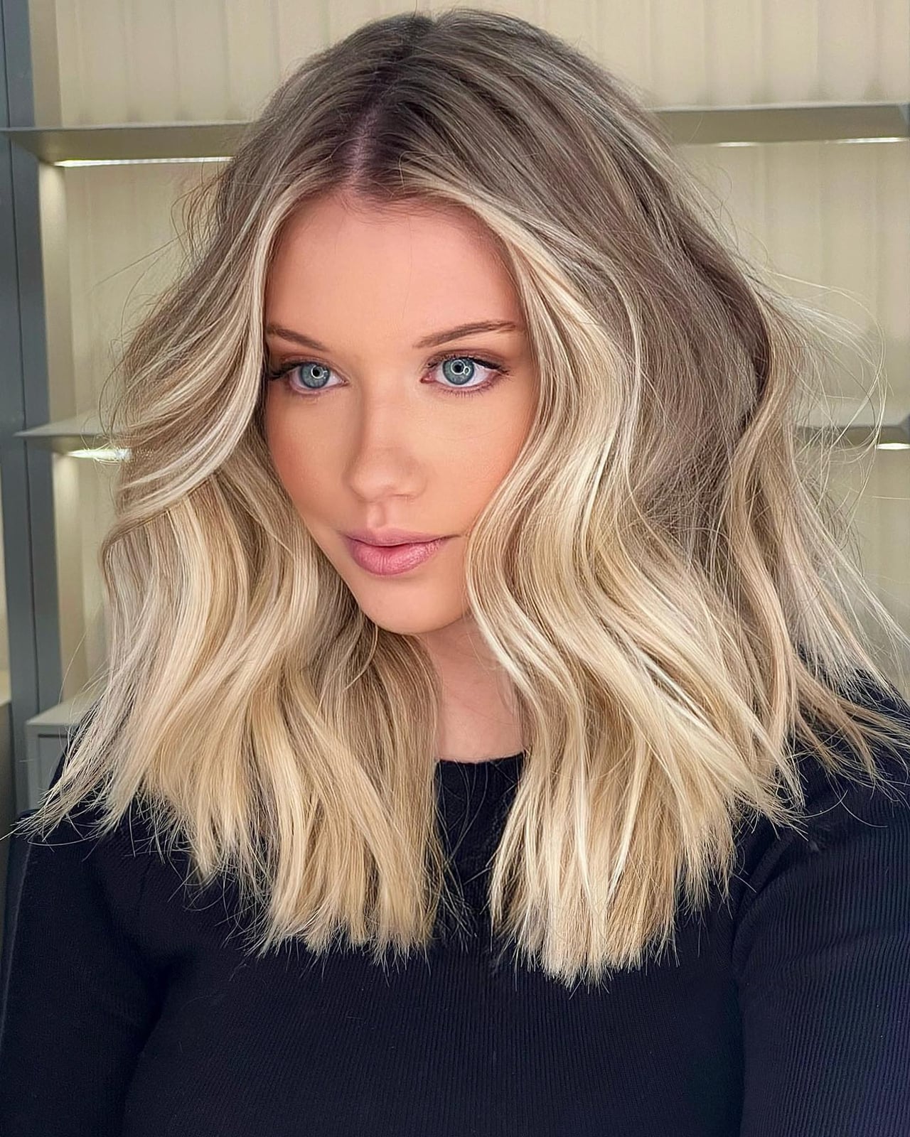 Bright Blonde Shoulder Length With Volume — Medium Haircuts