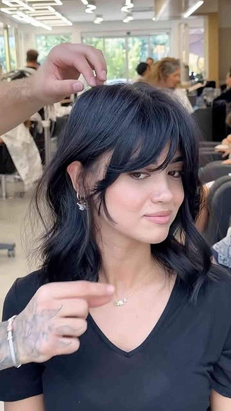 Dark Brown Shag With Wispy Bangs — Medium Haircuts
