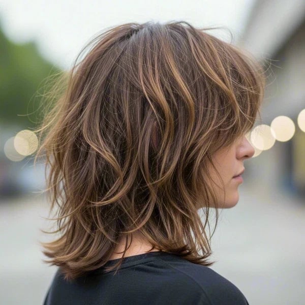 Medium Brown Shag With Full Bangs — Medium Haircuts