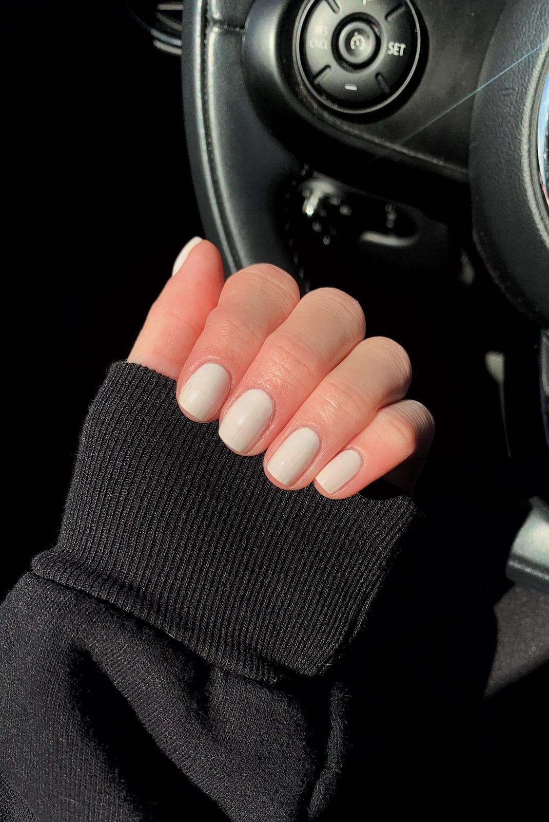 Bright Milky White Short Oval Nails — Milky Nails