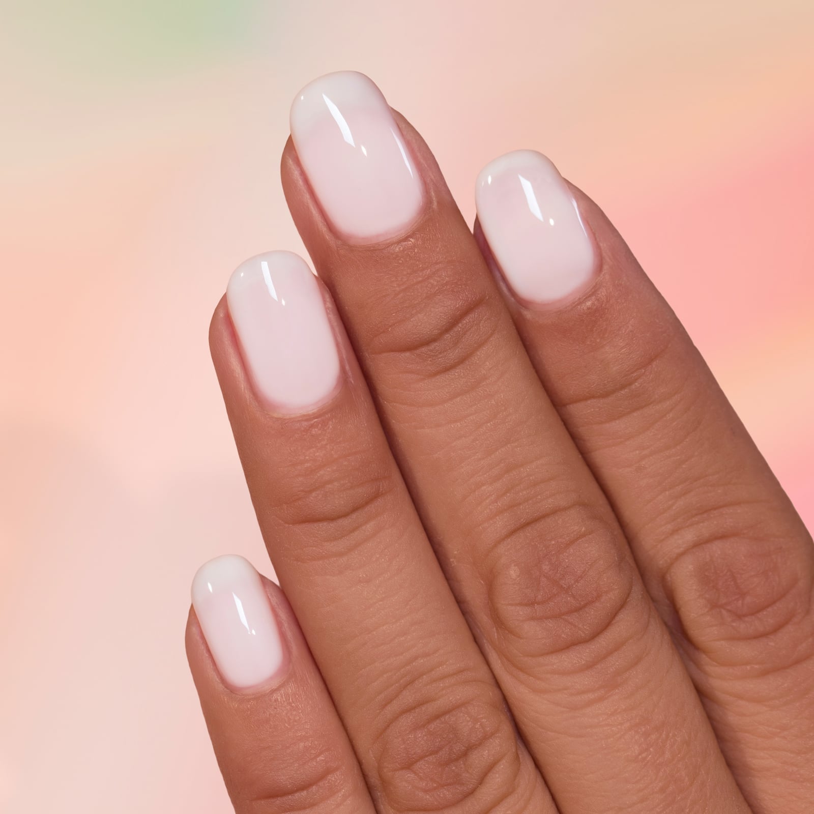 Sheer Milky White Jelly Short Oval Nails — Milky Nails