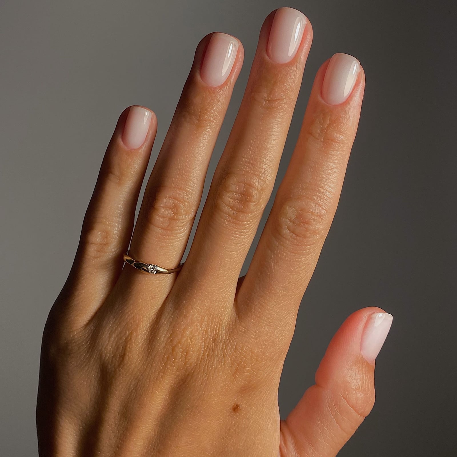 Sheer Milky Nude Short Oval Nails — Milky Nails