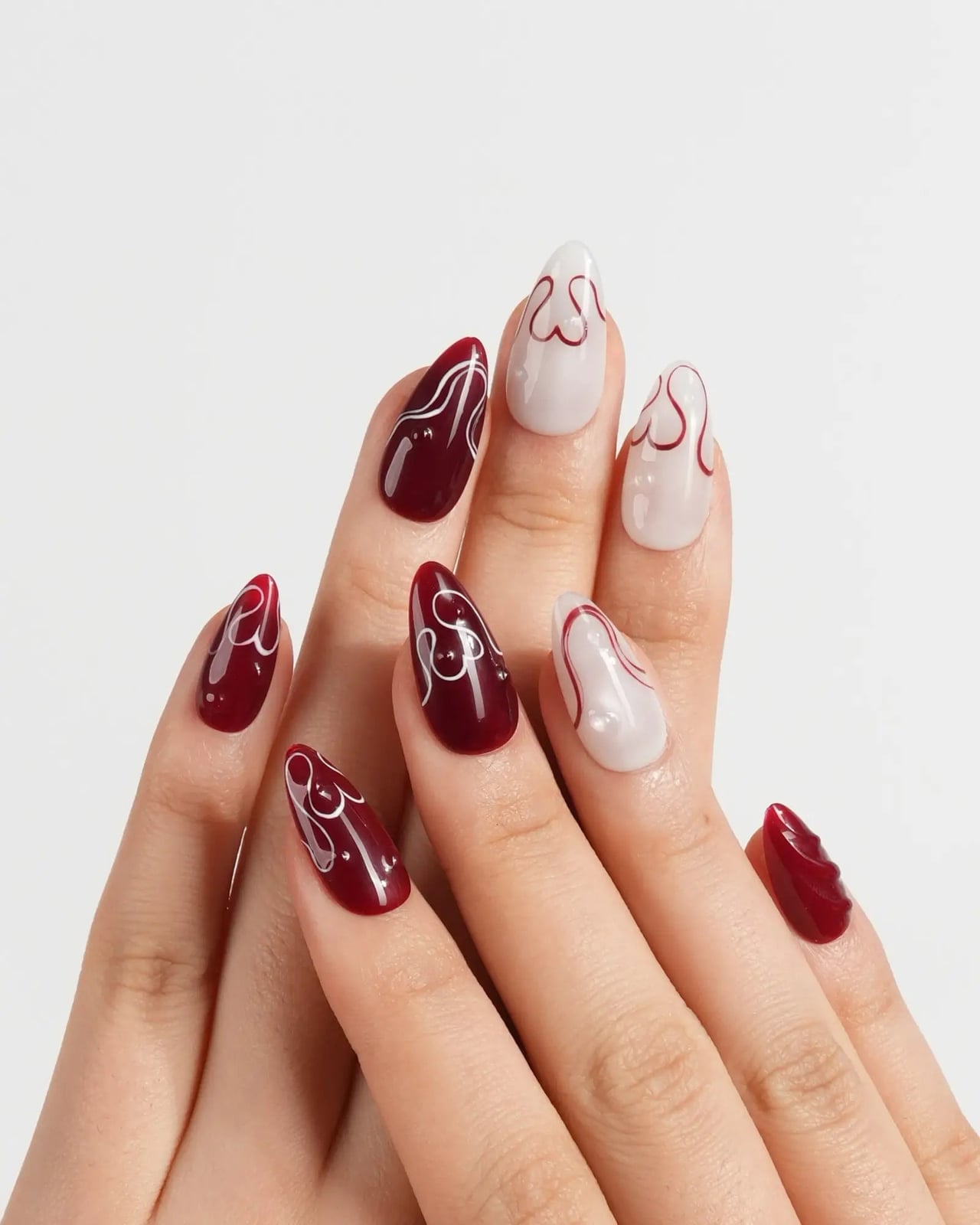 Medium Almond Gradient Brown French Tip Nails — Minimalist Nails