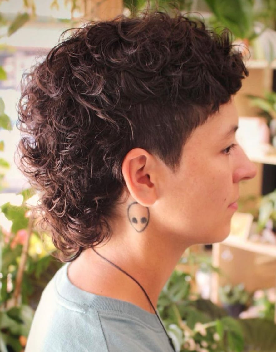 Mixie Mullet With Undercut And Curly Texture — Mixie Haircut