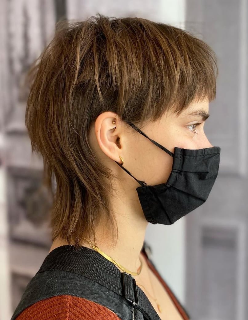 Dark Brown Mixie With Textured Layers — Mixie Haircut