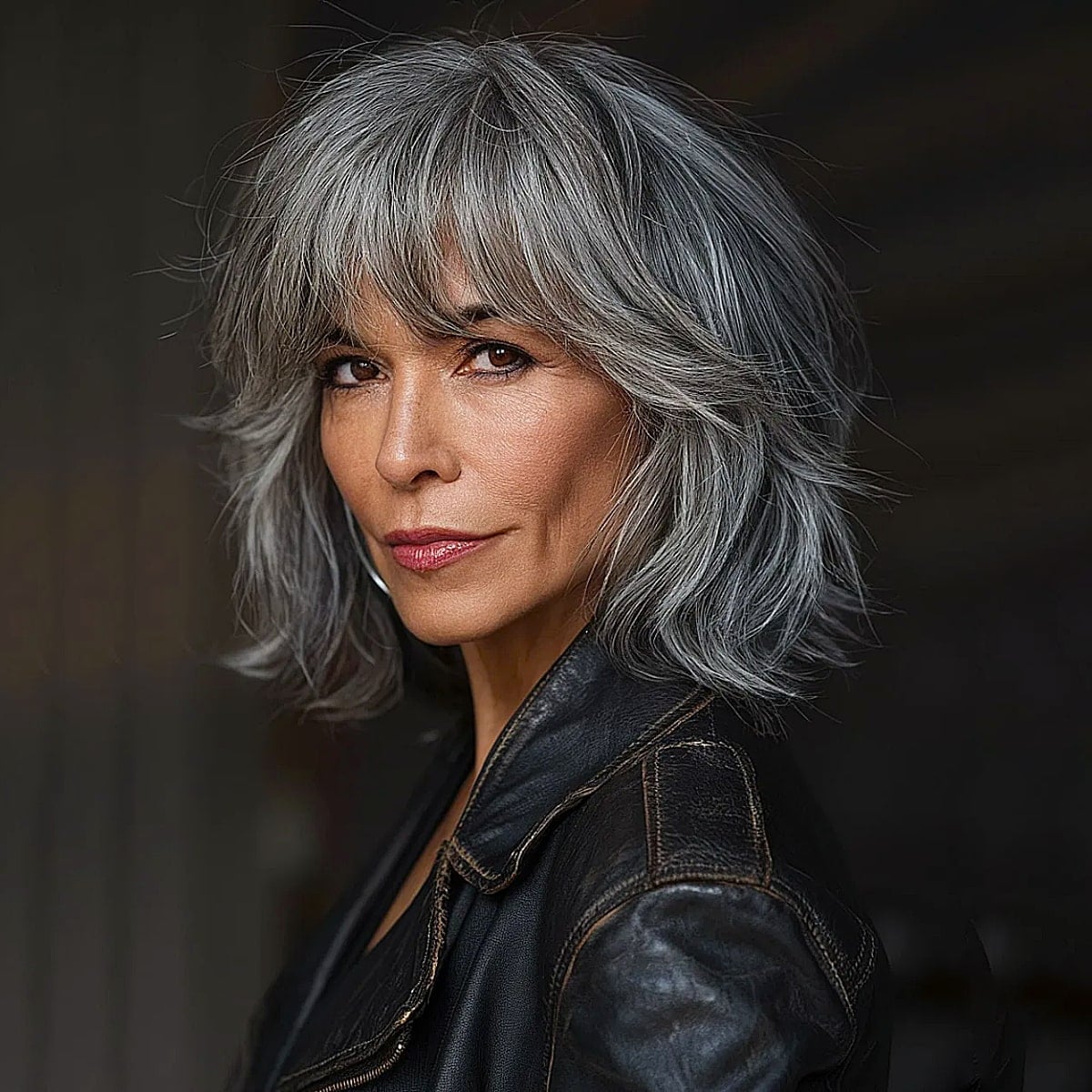Silver Gray Shag With Choppy Layers — Modern Shag