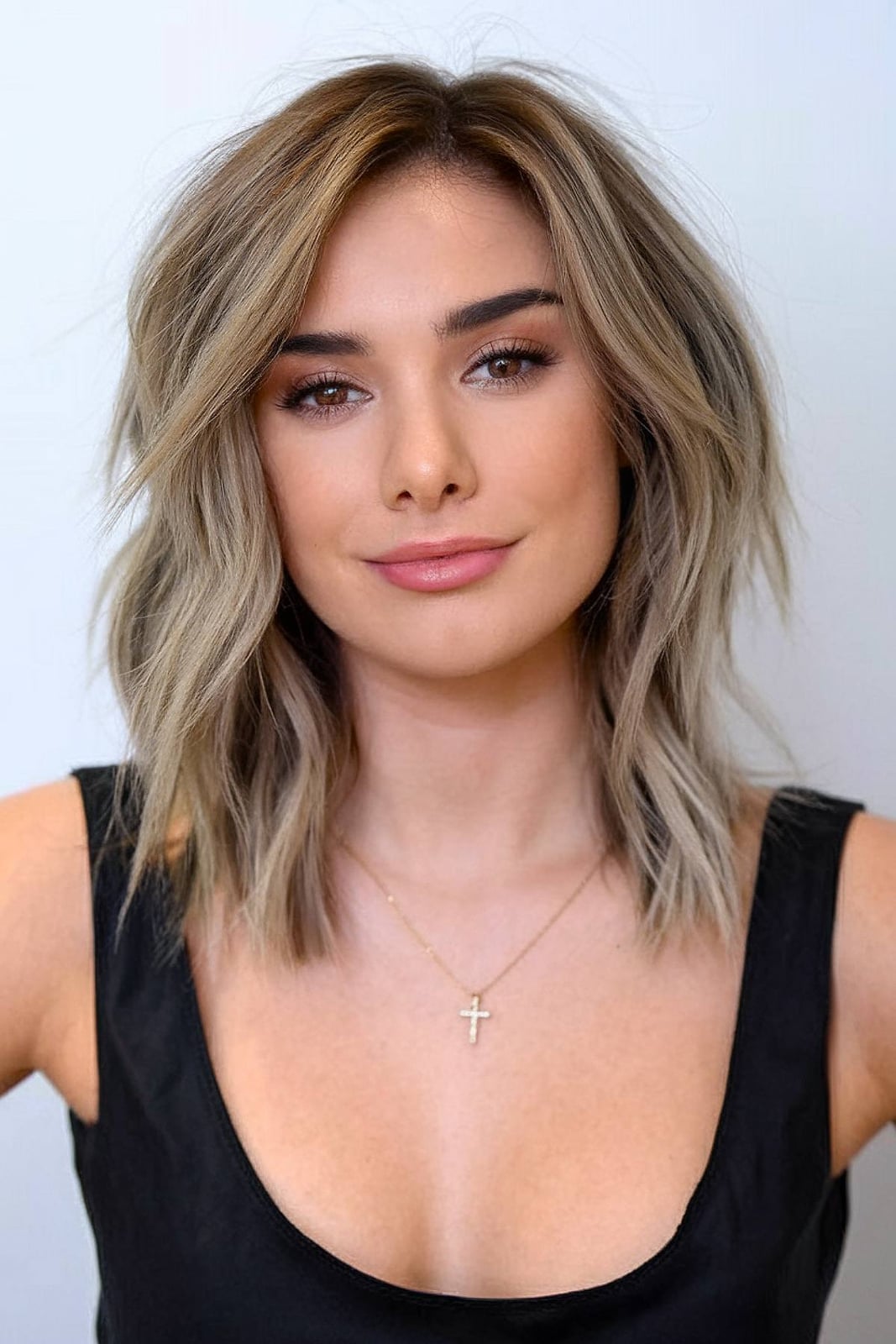 Ash Blonde Shag With Soft Curtain Bangs — Modern Shag