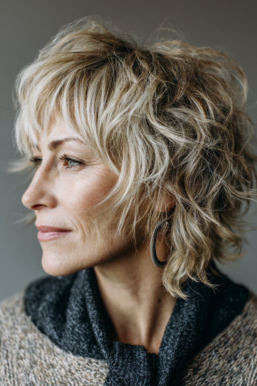 Short Blonde Shag With Tousled Texture — Modern Shag