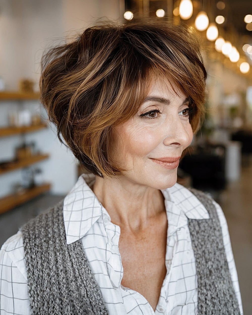 Chin Length Ash Blonde Bob With Choppy Layers Chin Length Ash Blonde Bob With Choppy Layers — Mom Bob