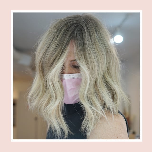 Collarbone Ash Blonde Lob With Root Shadow Money Piece Collarbone Ash Blonde Lob With Root Shadow Money Piece