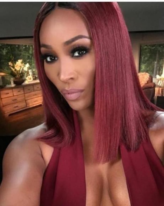 Below Shoulder Layers In Burgundy Waves — Mulled Wine Hair