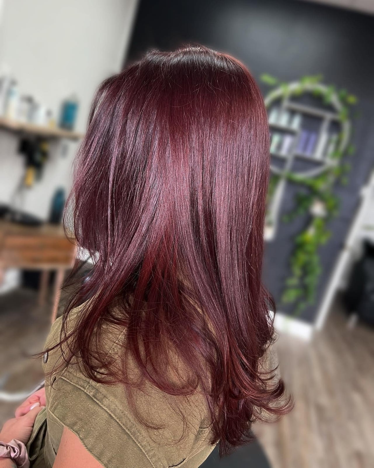 Mid-Back Waves With Cool Undertones — Mulled Wine Hair