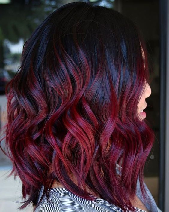 Collarbone Layers With Soft Curtain Bangs — Mulled Wine Hair