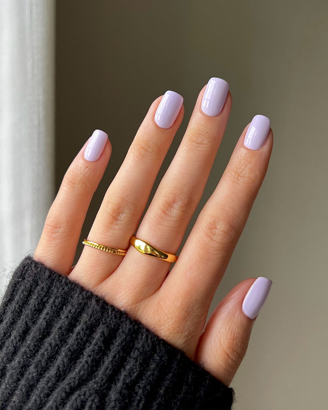 Matte Soft Lilac Short Square — Nail Colors