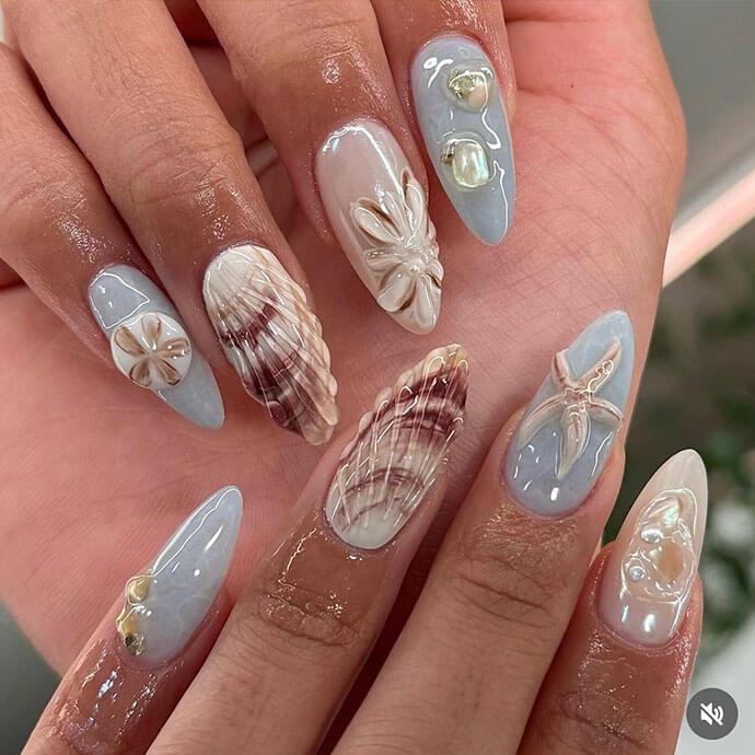 3D Nautical Stiletto Extensions 3D Nautical Stiletto Extensions — Nail Extensions