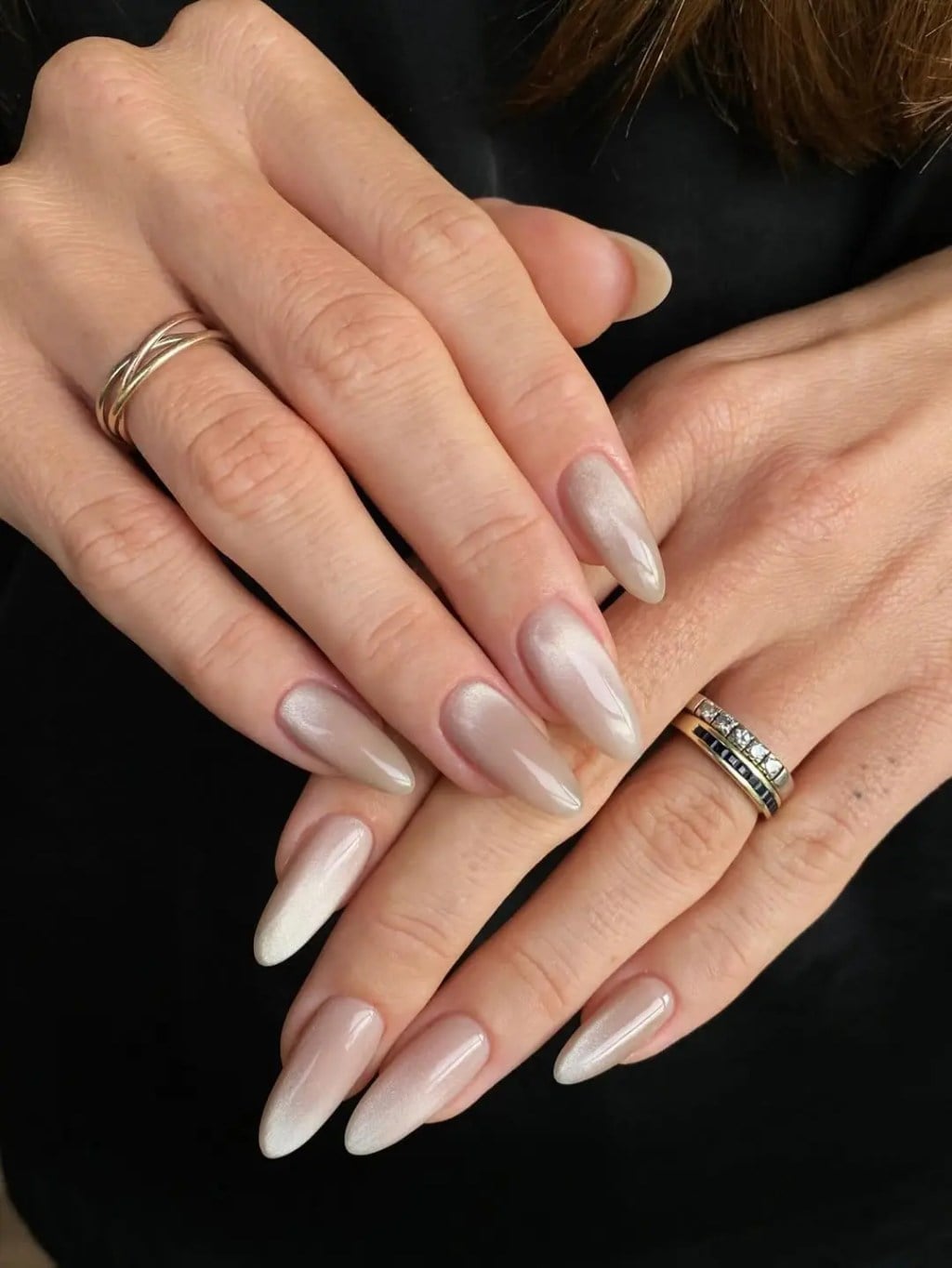 Milky Cat Eye Long Almond Extensions Milky Cat Eye Long Almond Extensions — Nail Extensions