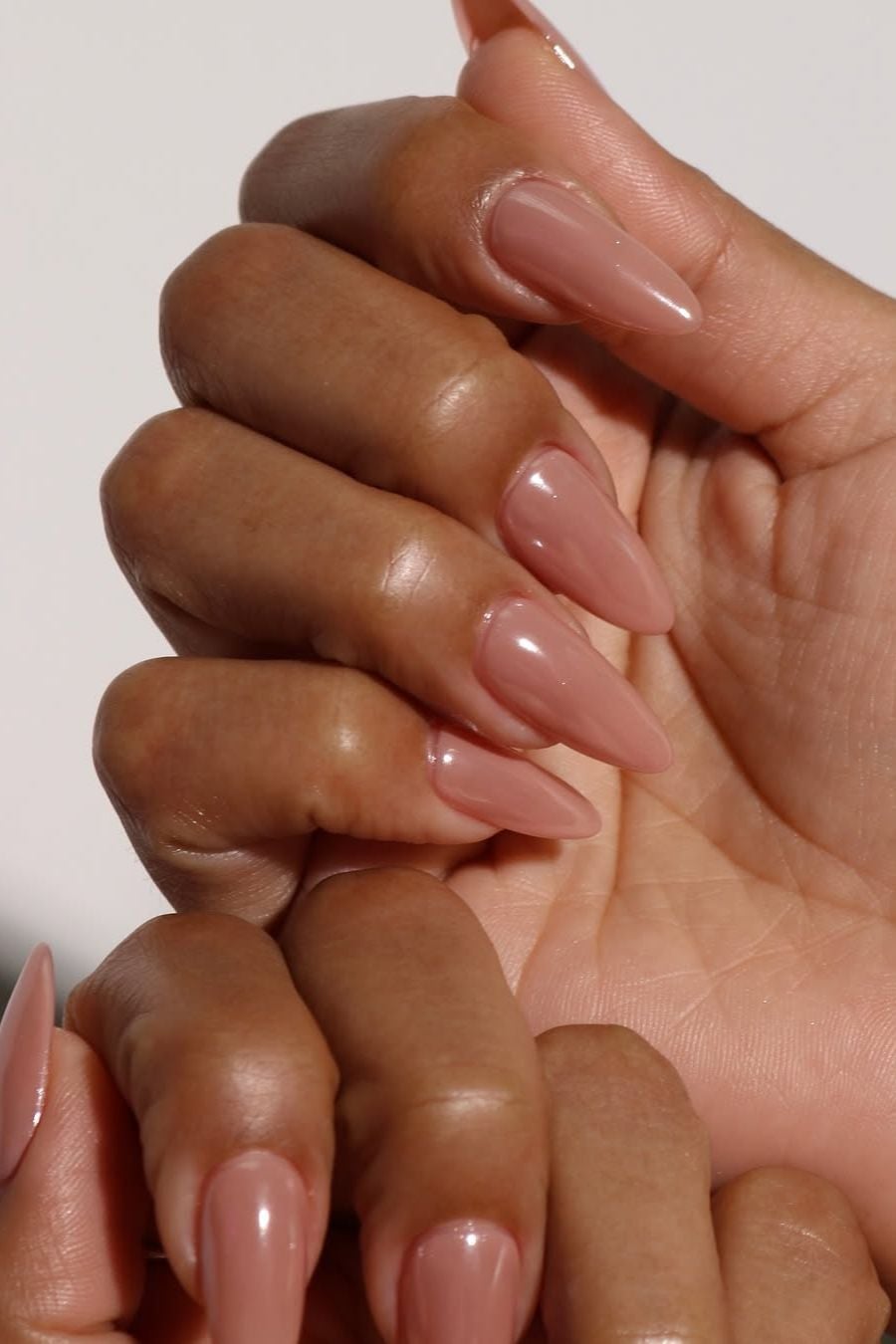 Sheer Nude Pink Medium Almond Nails Sheer Nude Pink Medium Almond Nails — Nail Shapes