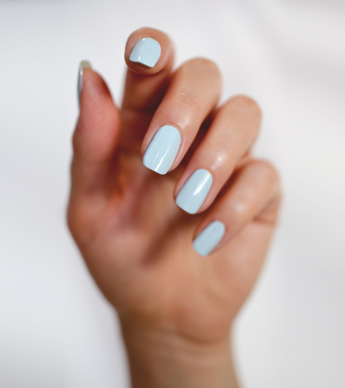 Light Pastel Blue Short Square Nails Light Pastel Blue Short Square Nails — Nail Shapes
