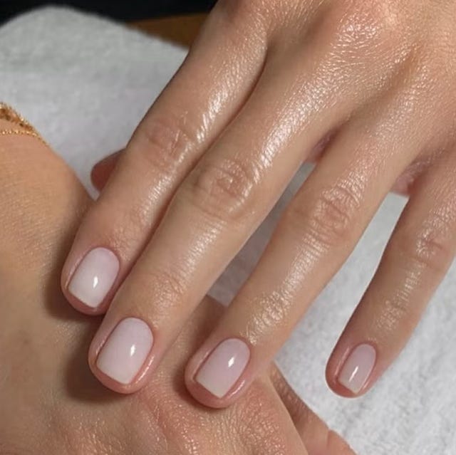 Sheer Milky Pink Glossy Short Soft Square Nails Sheer Milky Pink Glossy Short Soft Square Nails — Nail Shapes