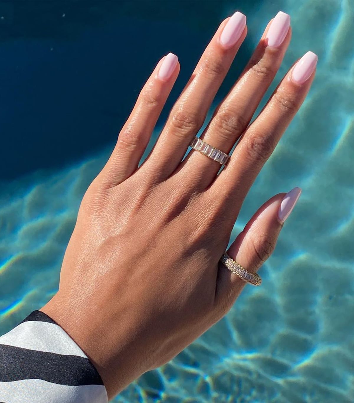 Sheer Milky Pink Glossy Long Coffin Nails Sheer Milky Pink Glossy Long Coffin Nails — Nail Shapes