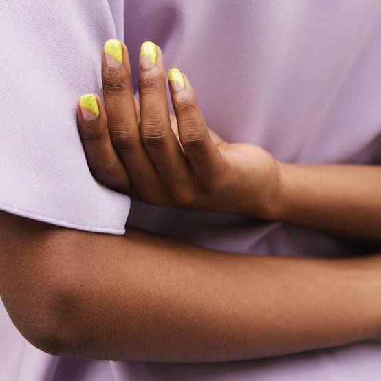 Short Square Yellow and Pink Color Block Nails Short Square Yellow and Pink Color Block Nails — Nails for Dark Skin