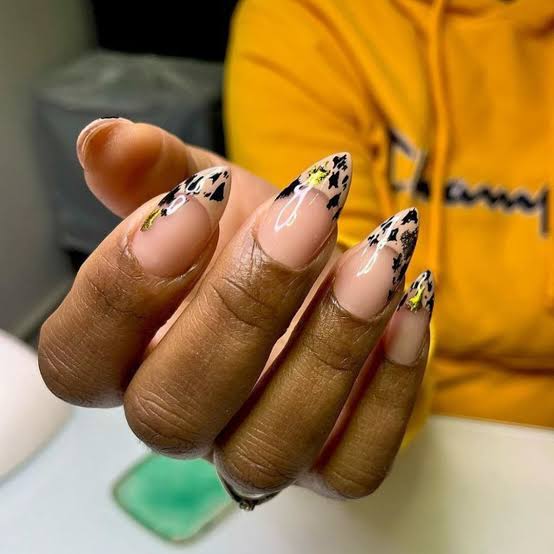 Long Almond Leopard Print French Tip Nails Long Almond Leopard Print French Tip Nails — Nails for Dark Skin