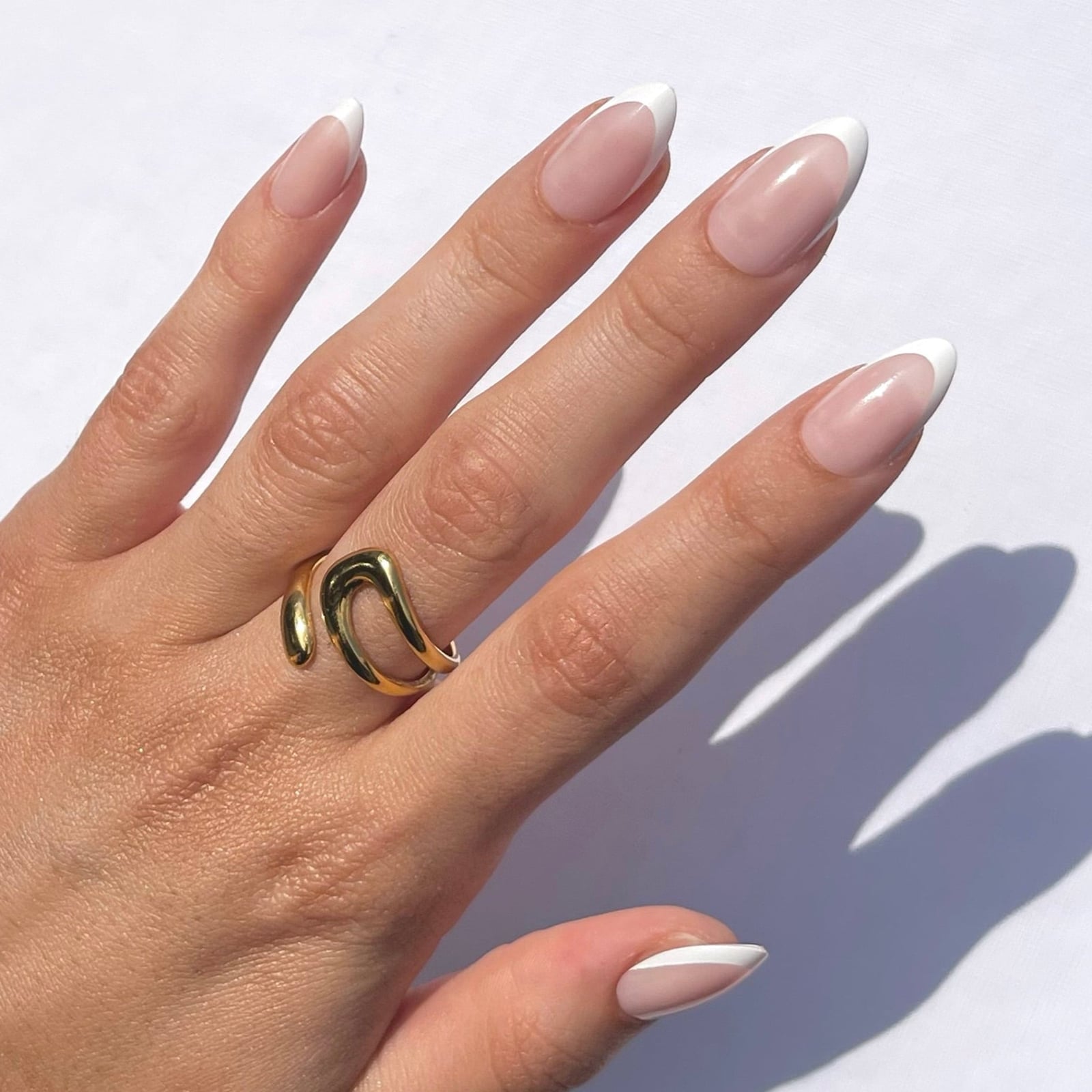 Sheer Milky Pink Glossy Short Soft Square Nails, Medium Almond Sheer Milky Pink Glossy Short Soft Square Nails, Medium Almond — Nails for Everyday