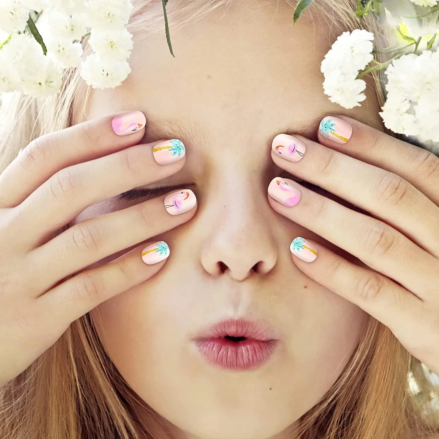 Pastel Rainbow Cloud Short Square Nails Pastel Rainbow Cloud Short Square Nails — Nails for Little Girls
