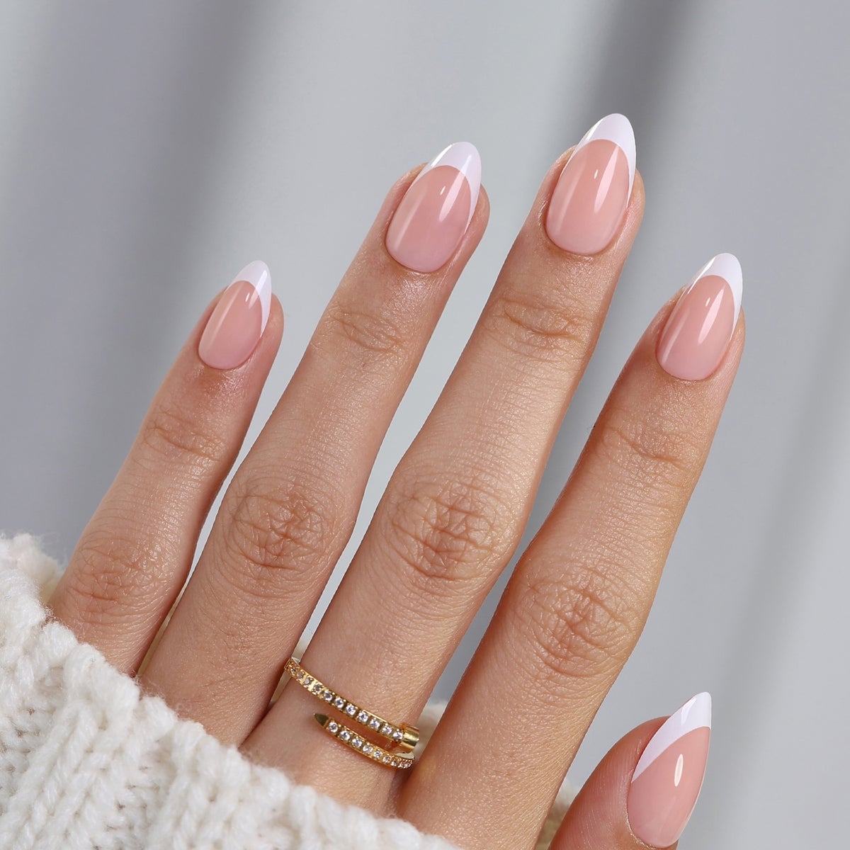 Classic French Medium Almond Nails Classic French Medium Almond Nails — Nails for Pale Skin