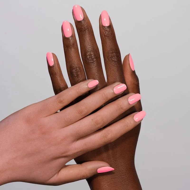 Vibrant Glossy Bright Pink Medium Oval Nails Vibrant Glossy Bright Pink Medium Oval Nails — Nails for Pink Dress