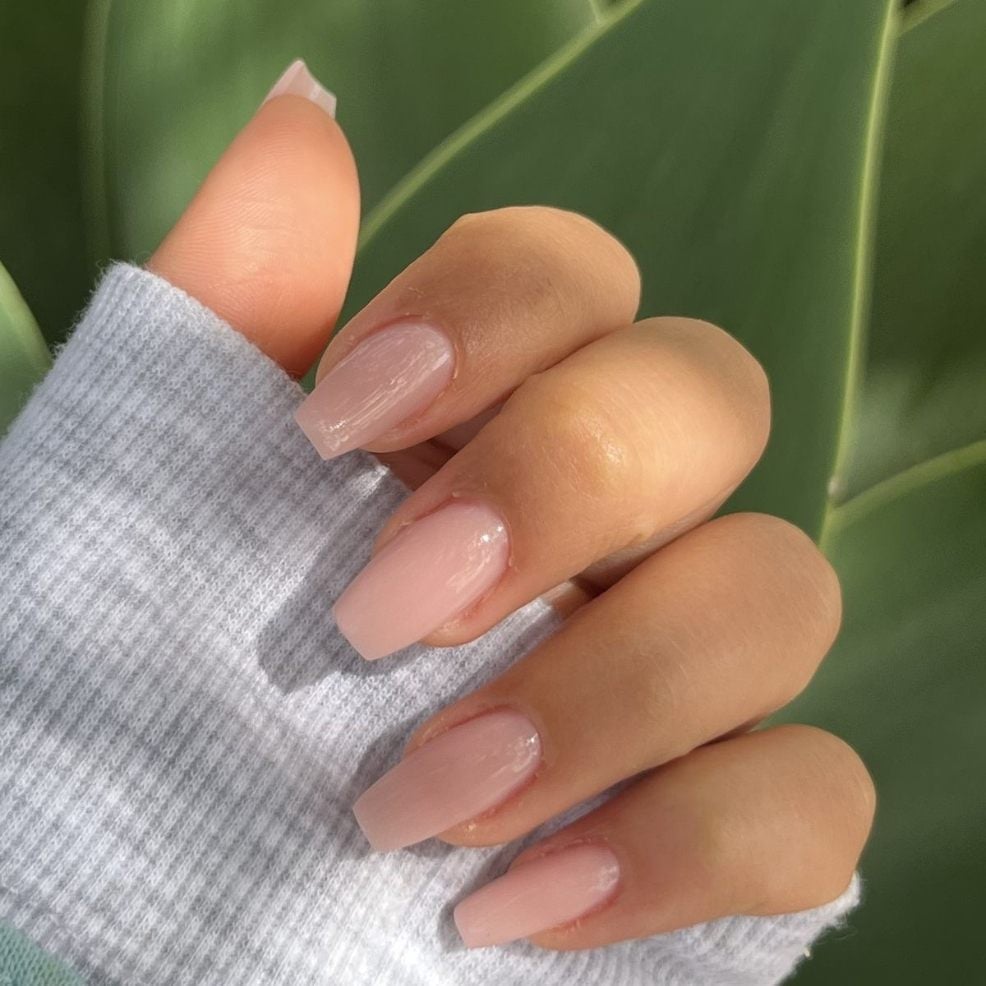 Long Coffin Sheer Pink Nails Long Coffin Sheer Pink Nails — Nails for Teens