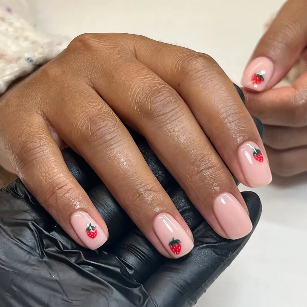 Short Square Pink White Floral Bead Nails Short Square Pink White Floral Bead Nails — Nails for Teens